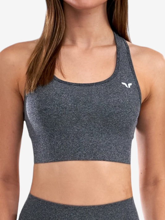 Ribbed & Seamless Racerback Sports Bra Top Ares Lane