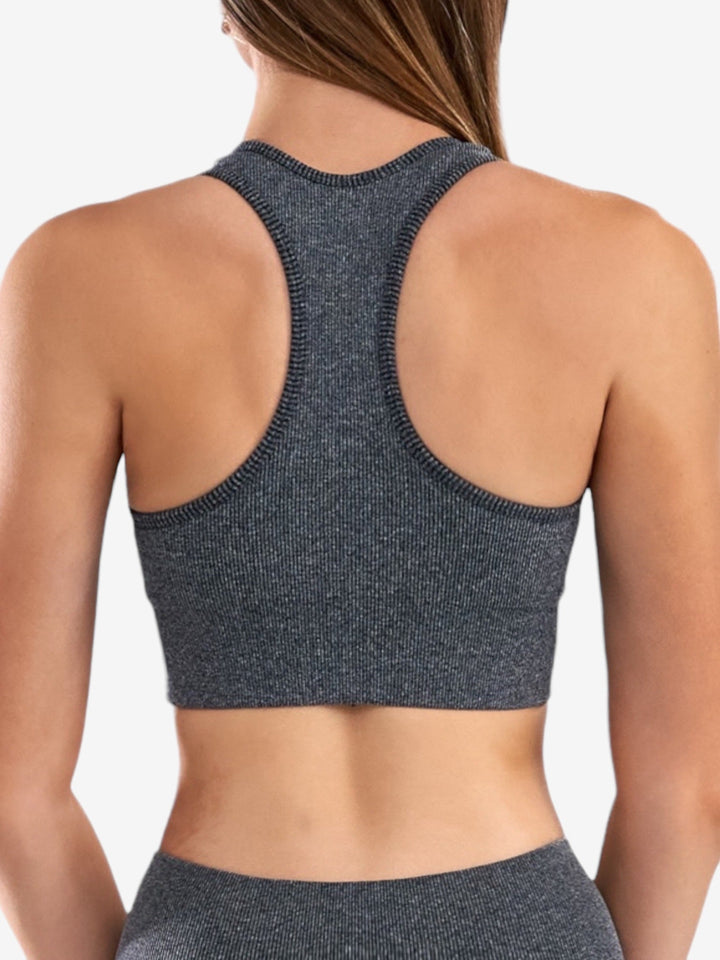 Ribbed & Seamless Racerback Sports Bra Top Ares Lane