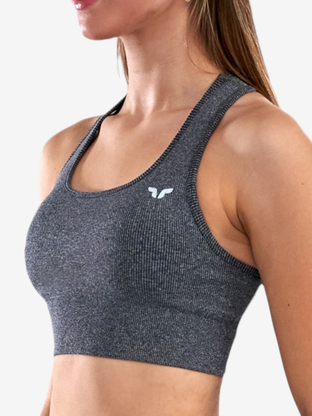 Ribbed & Seamless Racerback Sports Bra Top Ares Lane